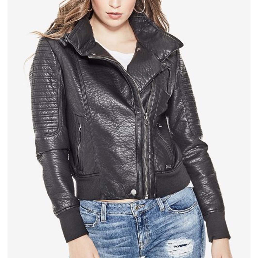 Evelyn Moto faux leather jacket guess size xs